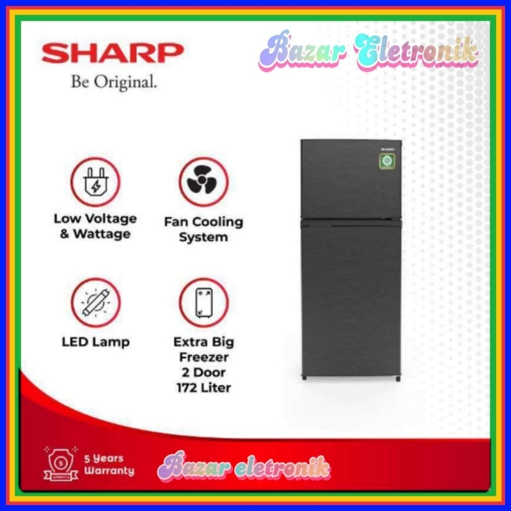 Kulkas Sharp SJ 195MN HS Sharp 2 Pintu 172 Liter SJ 195MNHS