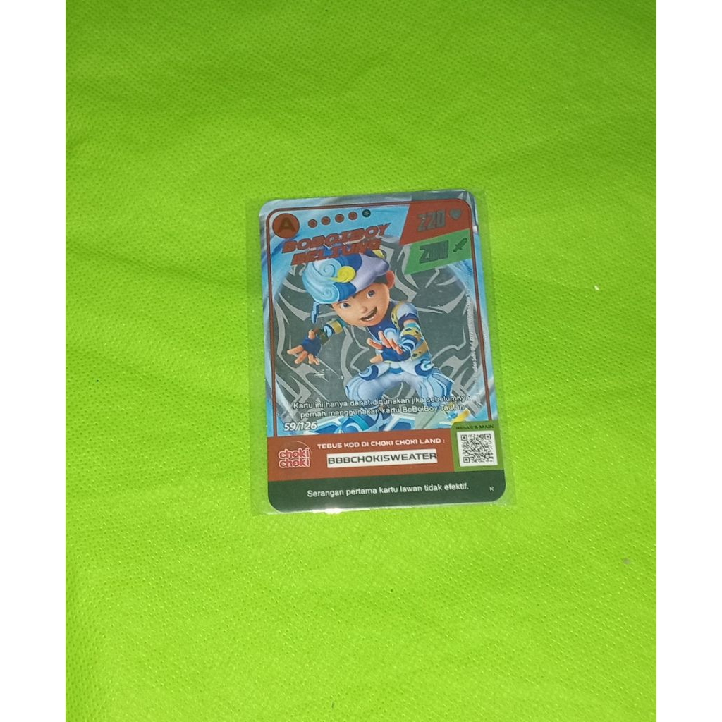 Kartu boboiboy beliung monsta galaxy card choki choki
