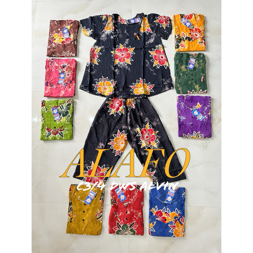 BAJU TIDUR NYAMAN C3/4 DEWASA TANGAN BATIK ALVIN CITAK