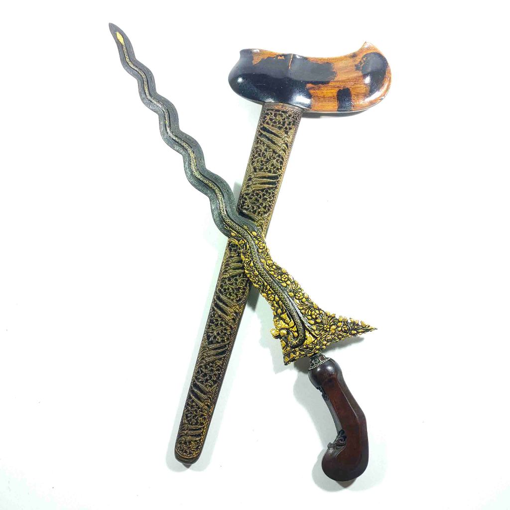 Keris Naga Sasra Luk 13 Kinatah Kamarogan Sepuh Emas Tangguh Kamardikan