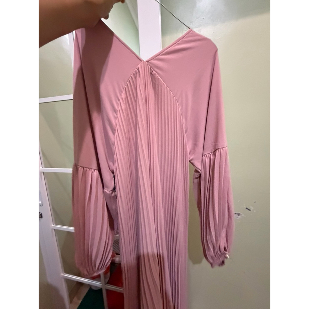 Gamis Plisket Shellasaukia pink