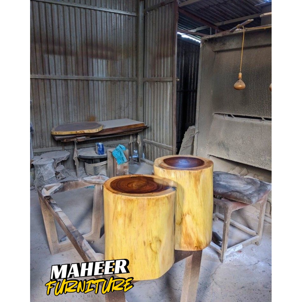 STOOL KURSI KAYU UTUH SOLID KAYU STOOL TREMBESI