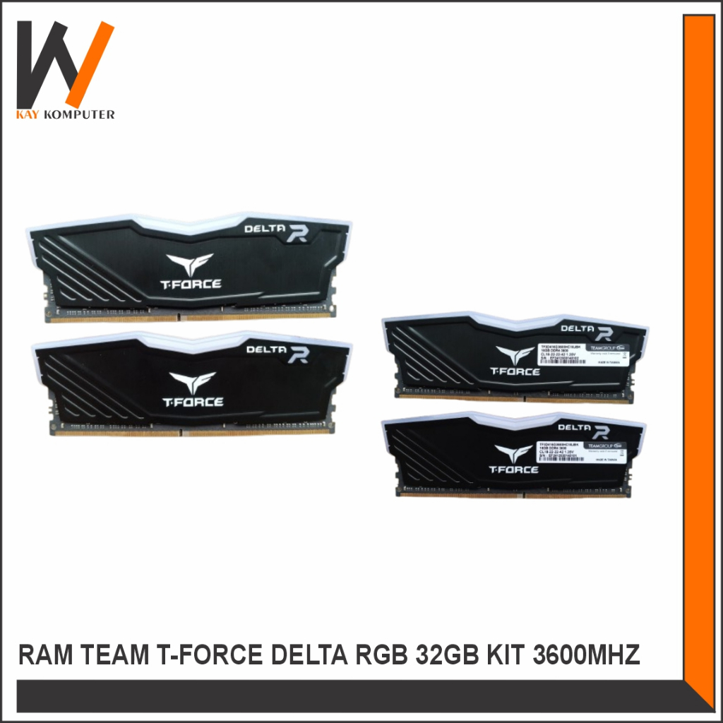 RAM PC DDR4 TEAM T-FORCE DELTA RGB 32GB KIT 3600MHZ