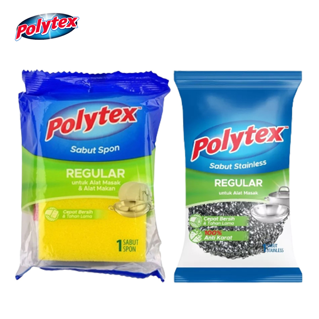 Polytex Spons//Sabut Stainless Reguler Cuci Piring
