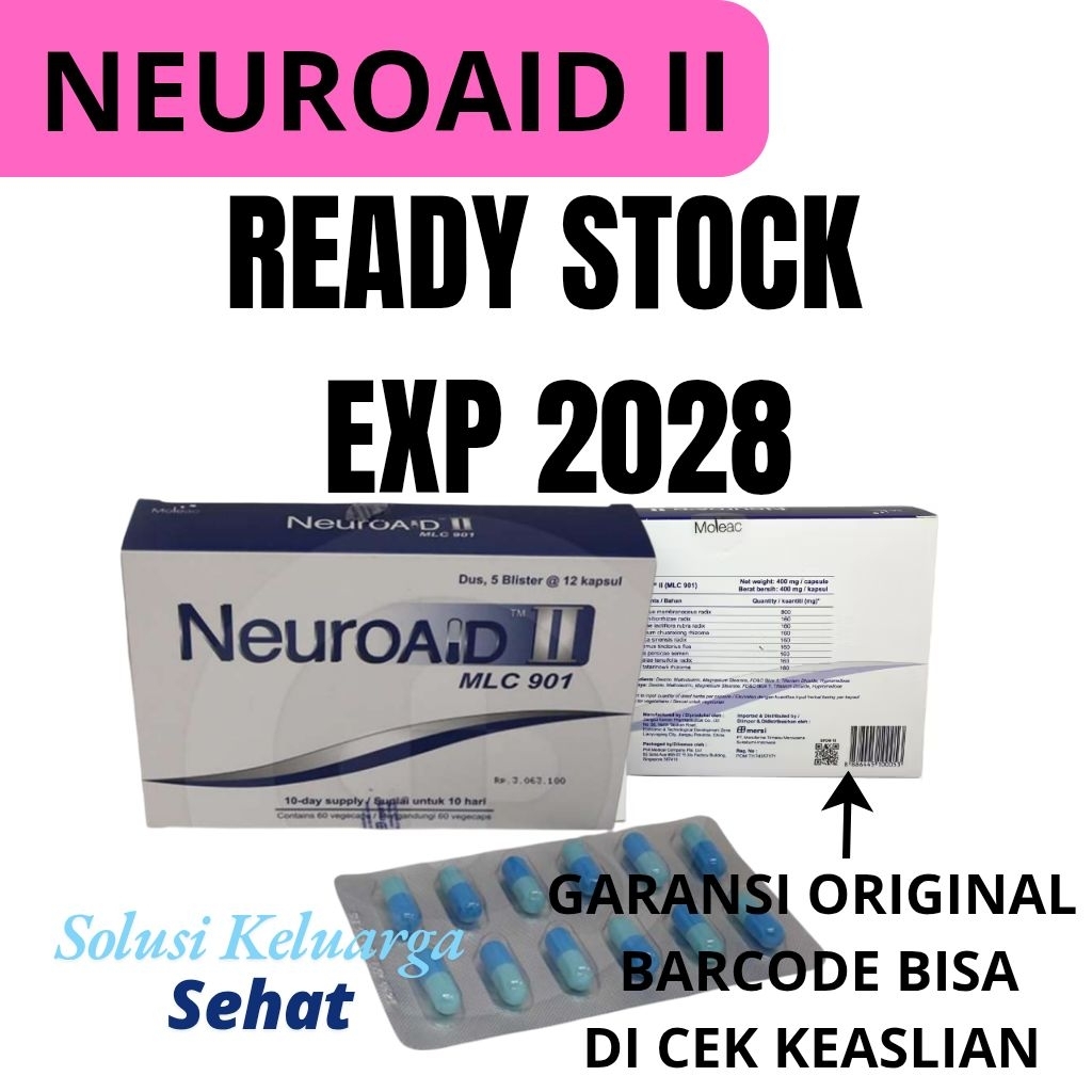 OBAT STROKE RINGAN STROK BERAT AMPUH NEUROAID II MLC ORIGINAL ISI 60 KAPSUL