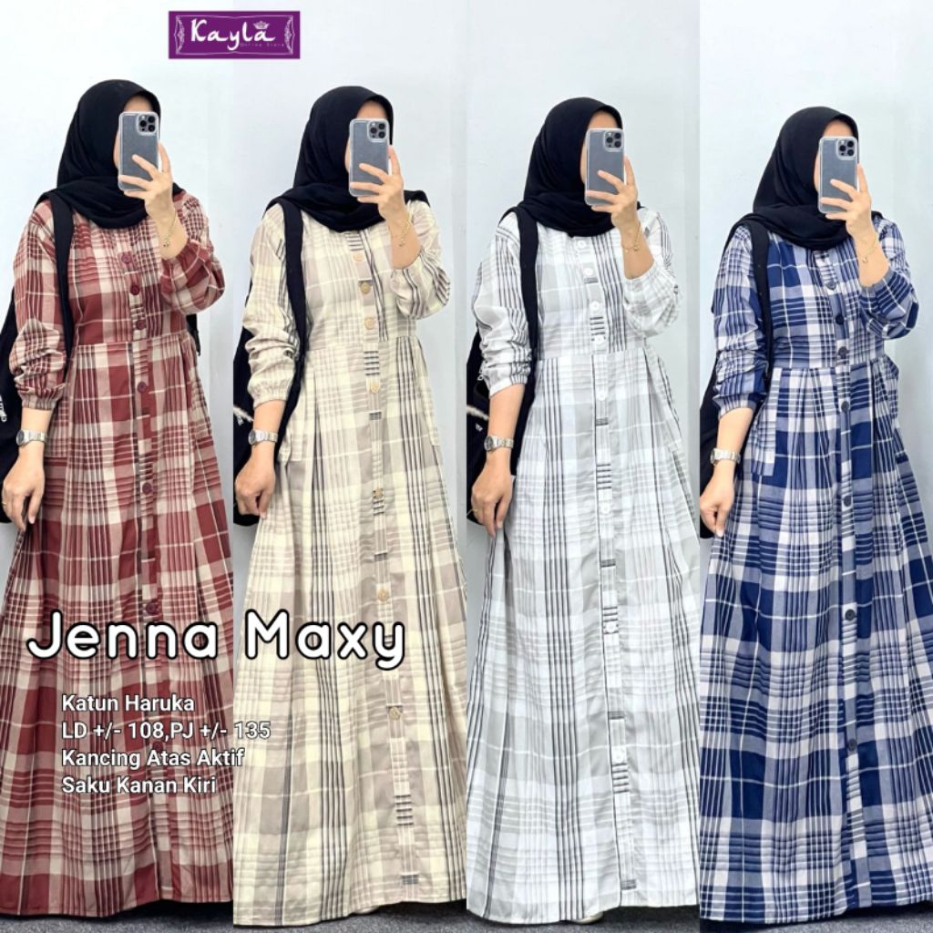 JENNA ARISSA SERRA DRESS SINTIA MAXY ORI BY KAYLA SIGNADILA • GAMIS RAYON KATUN TRISET ANAKMUDA KEKI