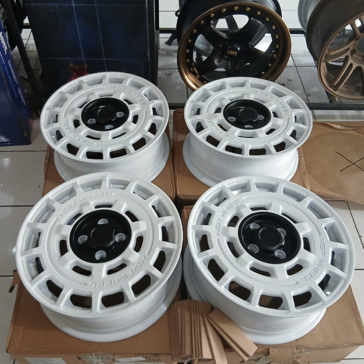 Velg HSR MENTAWAI Warna White R16 Rally Look | Pelek Untuk Honda Brio Jazz March Ring 16 Murah