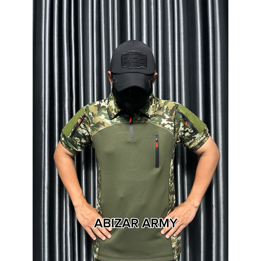 BAJU BDU TACTICAL SCUBA LENGAN PENDEK LORENG TNI SAGE GREEN/LORENG TNI TERBARU