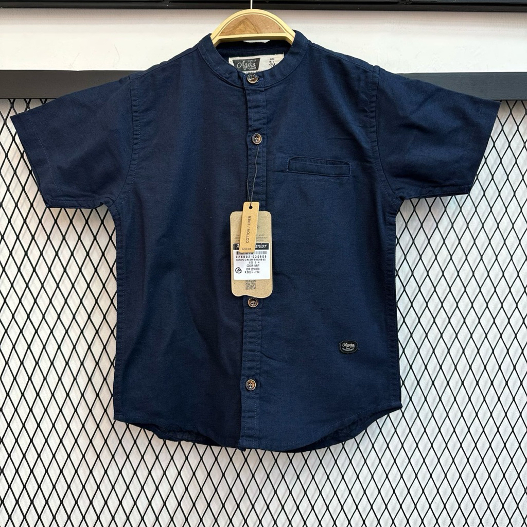 AGERA JUNIOR-(KEMKO) Kemeja Koko Anak Laki-Laki Lengan pendek Full Kancing Soft Katun Agera junior
