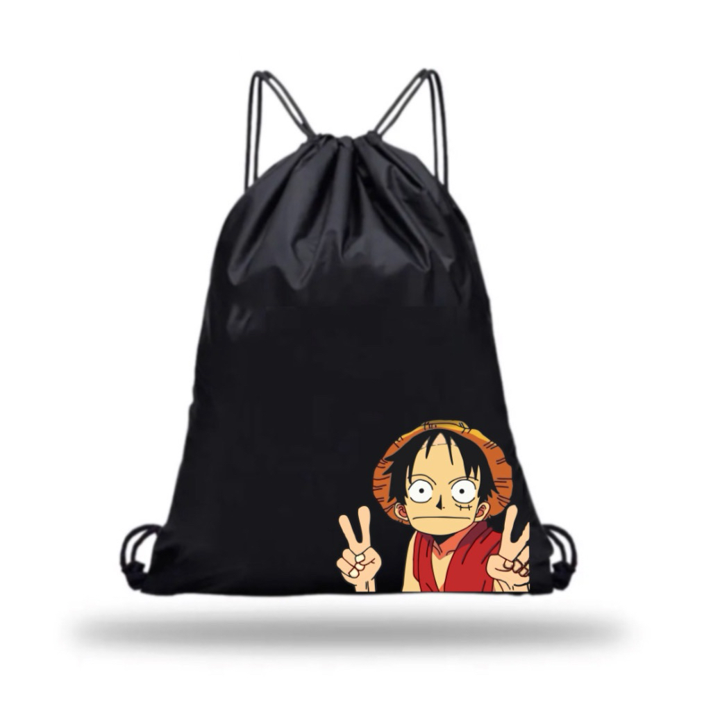 Bleesed X Tas serut Sepatu One Piece Anime Lufi stringBag pria wanita Unisek