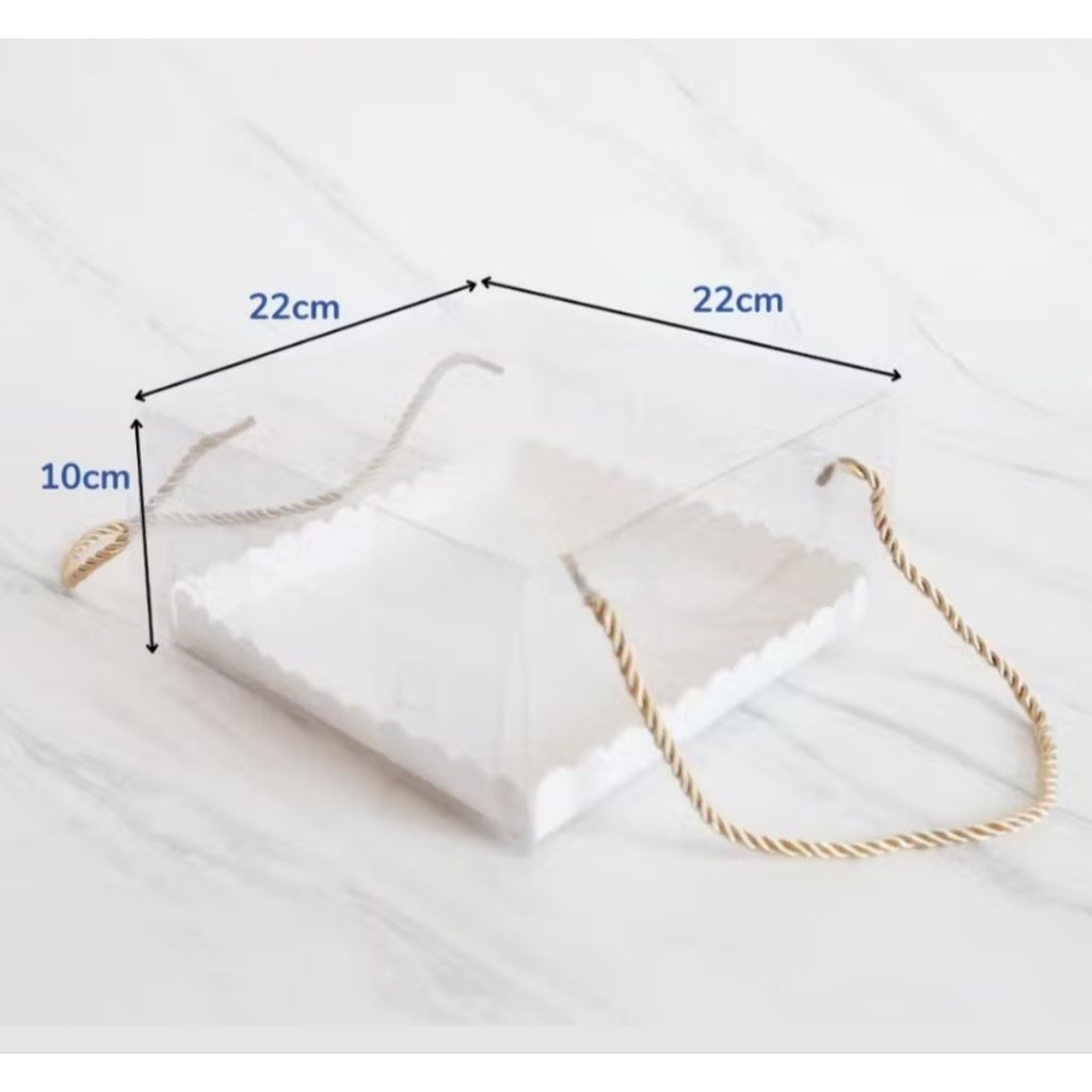 ID222210 Mika Box Tali Kotak Hampers | Box Mika Kue 22x22x10 cm Kotak Mika Box Kotak Hampers Box Kue