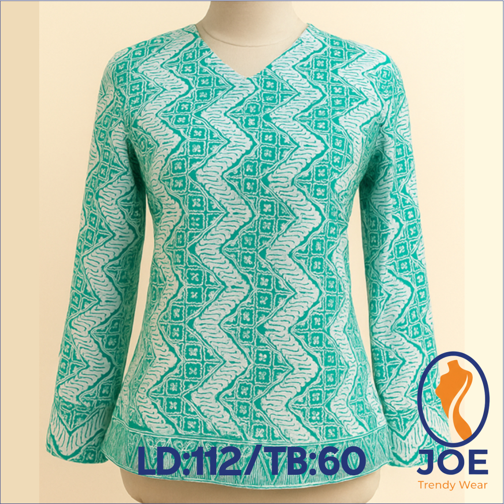 Blouse Batik Wanita Casual Kerja - Hijau Pastel