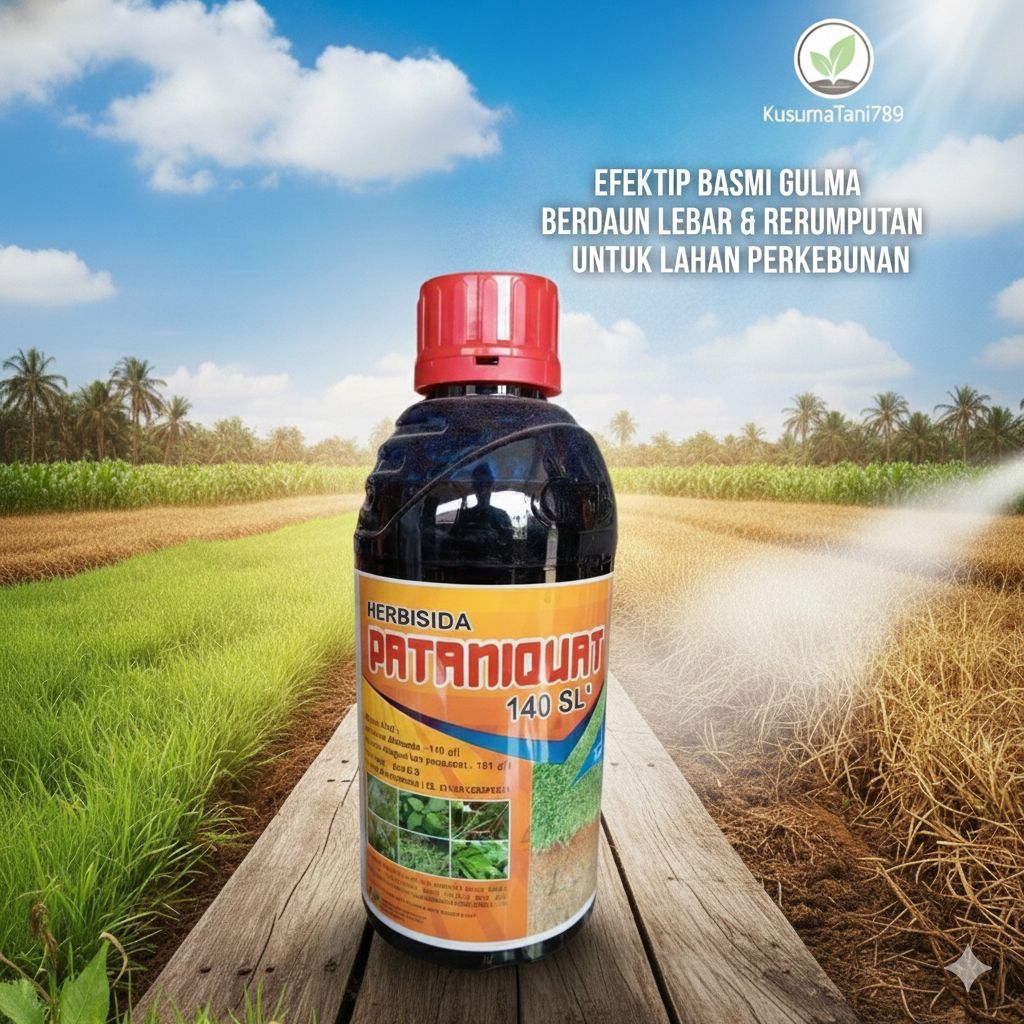 Herbisida PATANIQUAT 140 SL – Obat Rumput & Gulma Terbaik Pertanian Sawit, Jagung, Padi, Karet, Sing