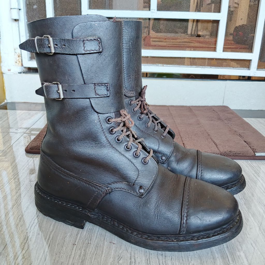 ARTIGIO Italy Cap Toe Vintage Military Combat Army Hiking Tactical High Boots Double Buckle Biker Mo