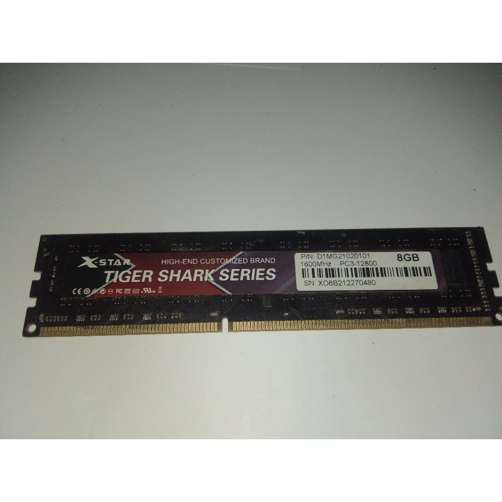 Ram 8Gb DDR3 Xstar Tiger Shark series