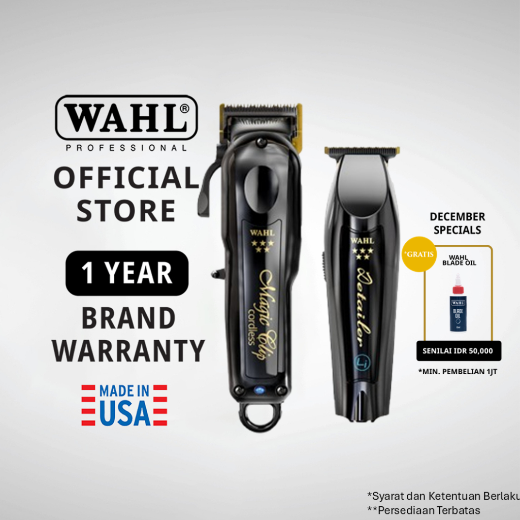 Wahl 5 Star Midnight Black Barber Combo - Clipper, Trimmer, Alat Cukur Rambut Profesional, Alat Cuku