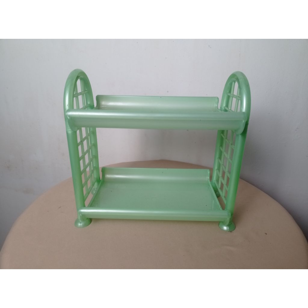 Rak Plastik 2 Susun Warna Hijau – Bekas Masih Bagus