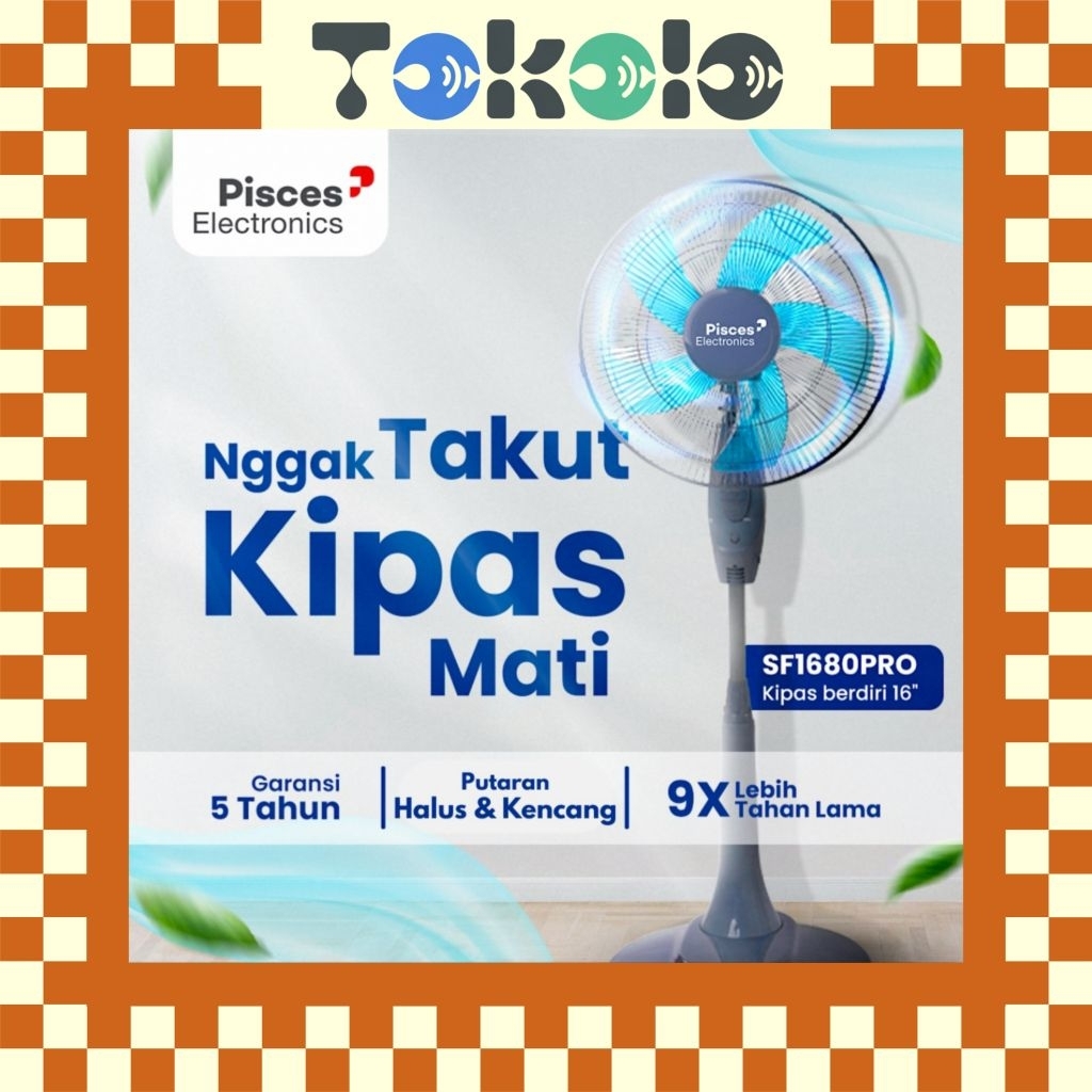 PISCES Kipas Angin Beraring Berdiri 16 In - Standfan Pisces Bearing 16 In