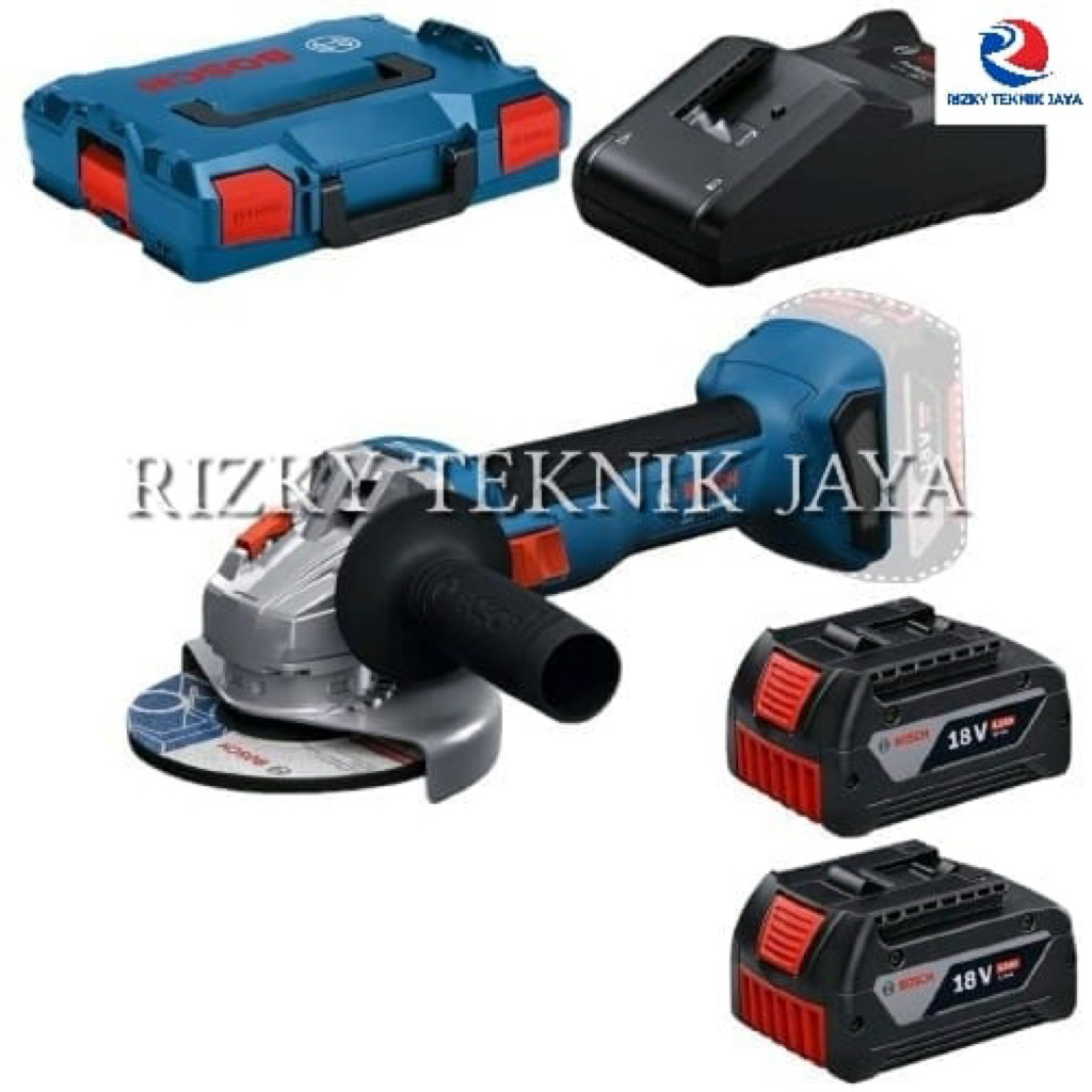 Mesin Gerinda Bosch GWS 180-LI Full Set 4.0ah Gerinda Tangan Baterai 18 Volt GWS 180-LI Full Set 4.0