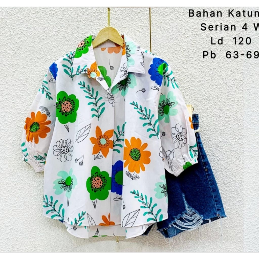 Kemeja Wanita Katun Poplin Import