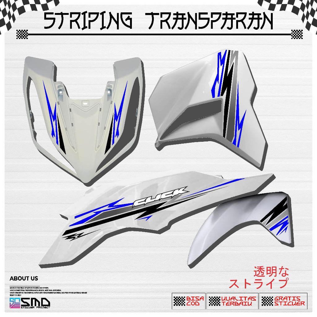 STRIPING VARIASI TRANSPARAN UV MOTIF STRIP KEREN VARIO LED GEN 2