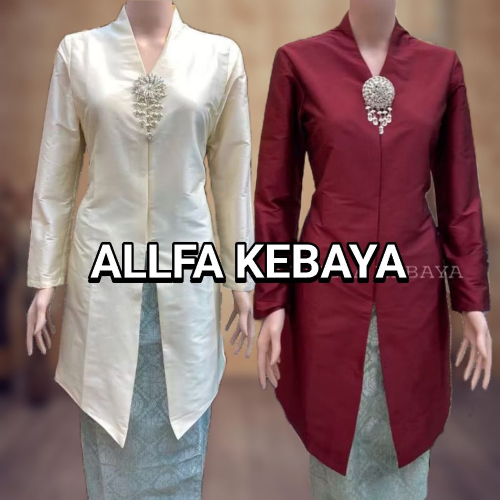 Atasan Kebaya Saja | Kebaya Tafeta Ncim Tunik Kurung Melayu Modern Jumbo Premium | Kebaya Tunik Mela