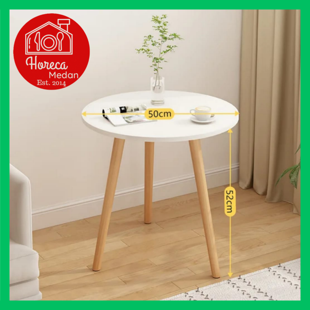 Meja Cafe Bulat Estetik / Meja bulat Estetik / Meja Bulat Meja Teras kaki kayu