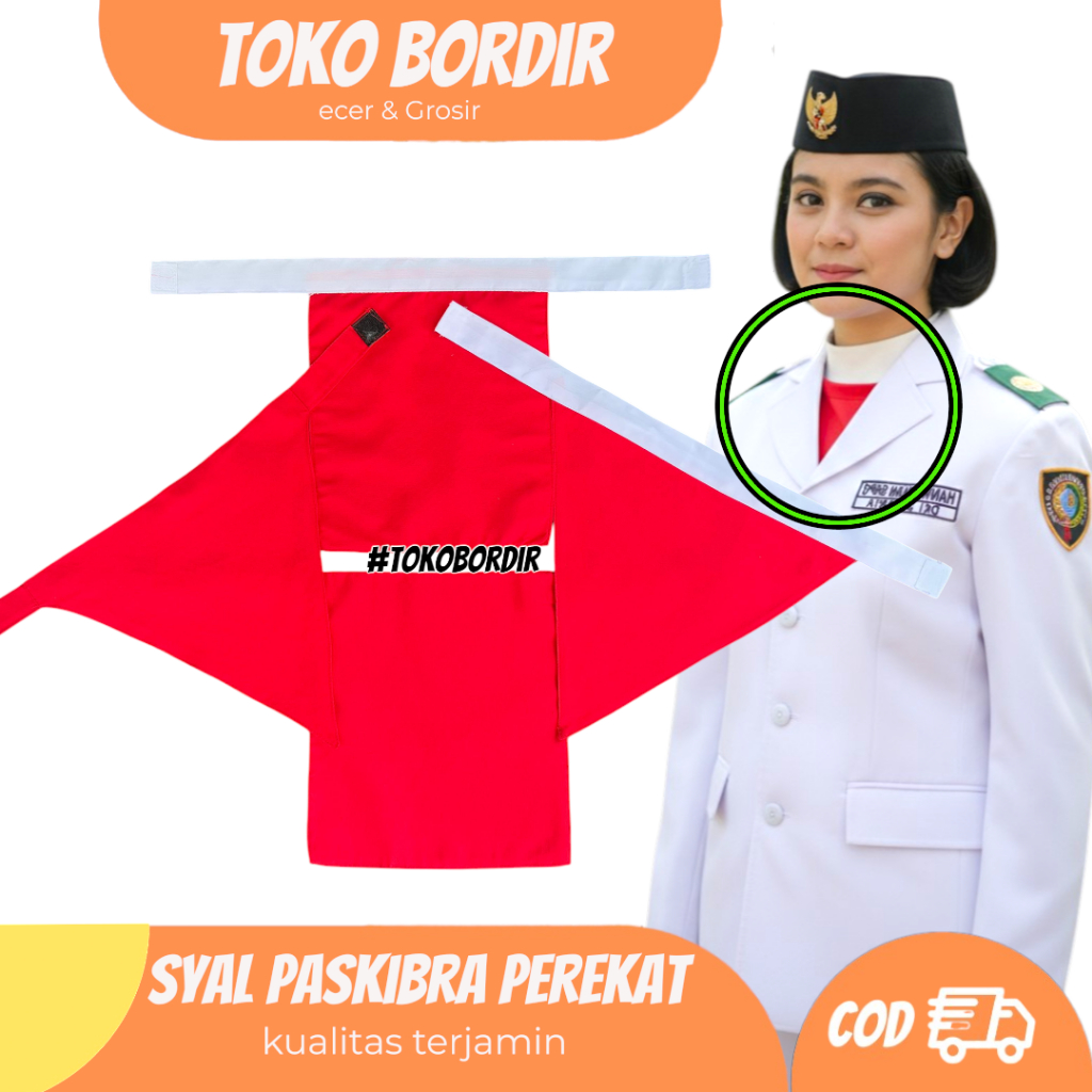syal paskibra merah putih / syal paskibra merah full ( langsung pakai )
