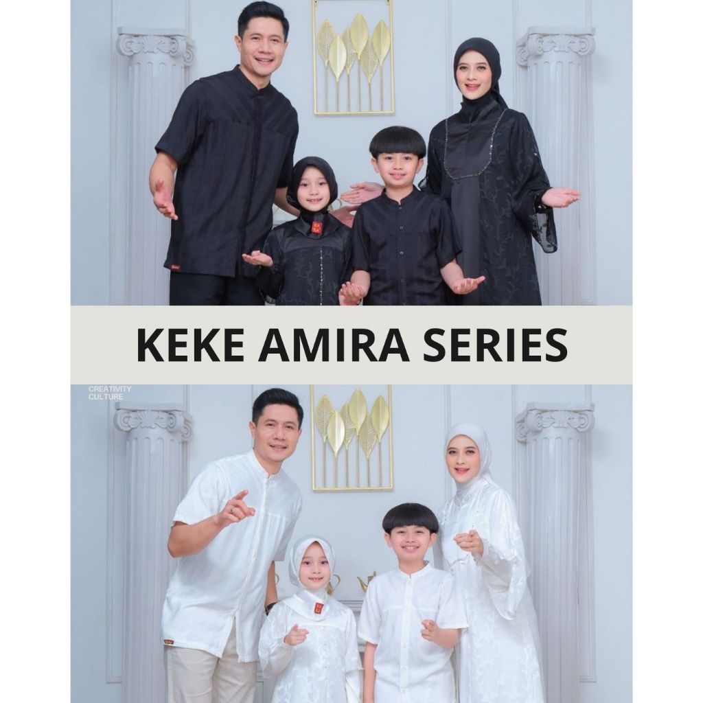 KEKE SARIMBIT KELUARGA 2026 AMIRA SERIES (Black, White) Family Set Muslim Gamis Koko Ria Ricis Moana