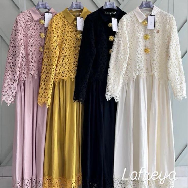 Orenji LFY /LAFERYA Gamis Briana Rompi 2in1 Gamis mewah Gamis Lebaran Gamis Simple Gamis kondangan M
