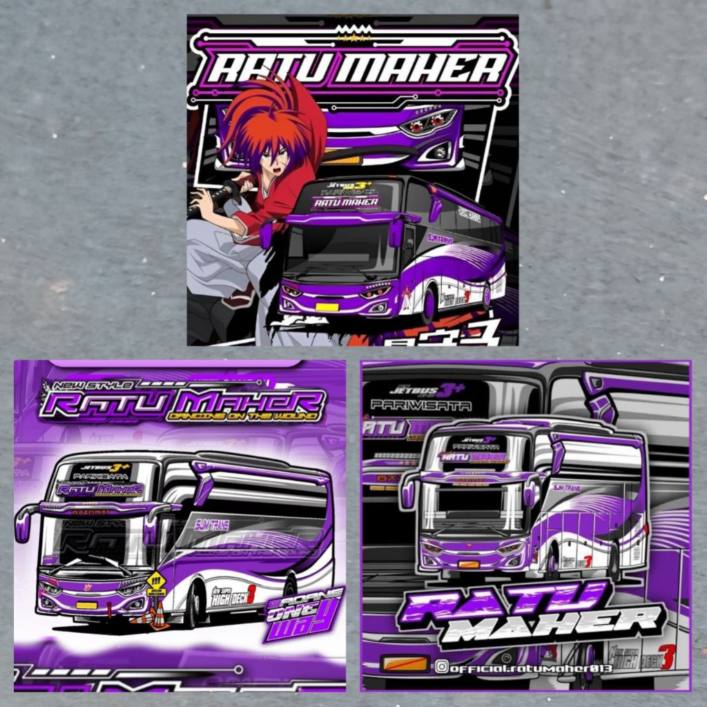 ISI 3 Siker bus RATU MAAHER SJM Trans stiker bis bus SJM Trans RATU MAHER