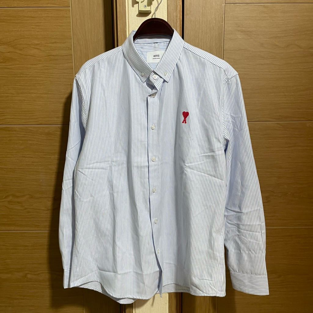 AMI Paris Shirt Blue Stripe