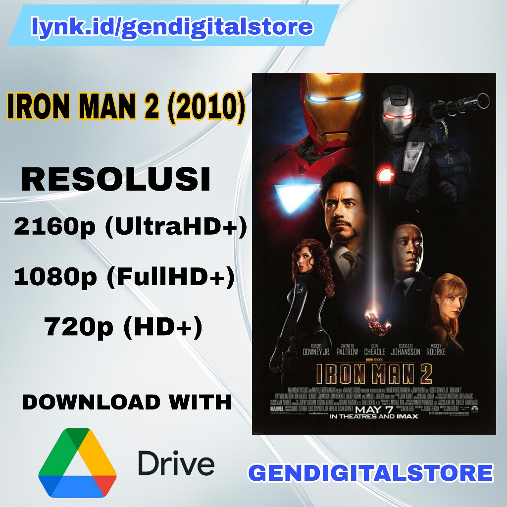 Film Iron Man 2 (2010) Kualitas BluRay 4K 2160p Digital Subtitle Indonesia Dikirim via Google Drive