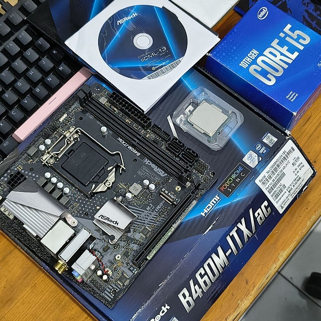 Bundling - Intel Core i5 10400F Box Motherboard B460M ITX B460i Asrock Normal Nominus