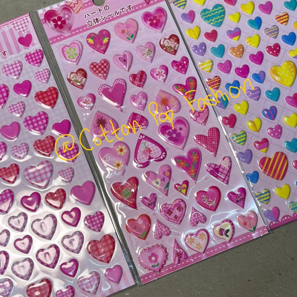 Stiker Timbul Hati/Stiker Timbul 3D Heart/ Stiker 3Dimensi dekorasi Love