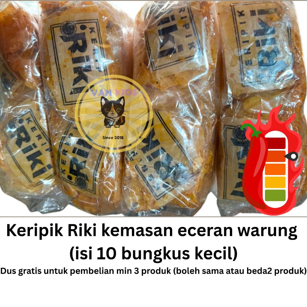 keripik riki kecil2 kemasan warung isi 10bks (net 140g-160g)