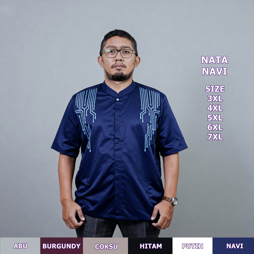 Baju Koko Jumbo 3XL sampai 7XL Terbaru dengan Bordir untuk Ukuran 3XL-7XL Nata Navi