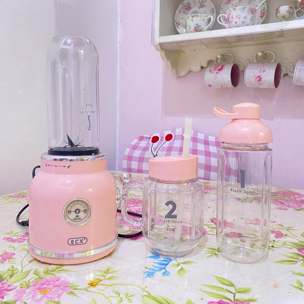 Blender retro vintage mini aesthetic baby pink pastel ECX peralatan perabot perlengkapan