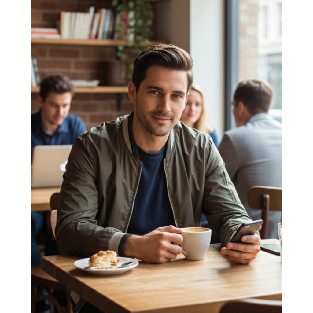 ZARA Jaket Bomber Laki Green Army Preloved