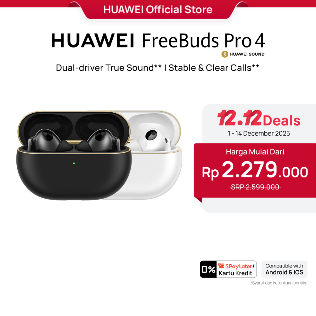HUAWEI FreeBuds Pro 4 Wireless Earphone TWS | Dual-driver True Sound | Stable & Clear Calls | Intell