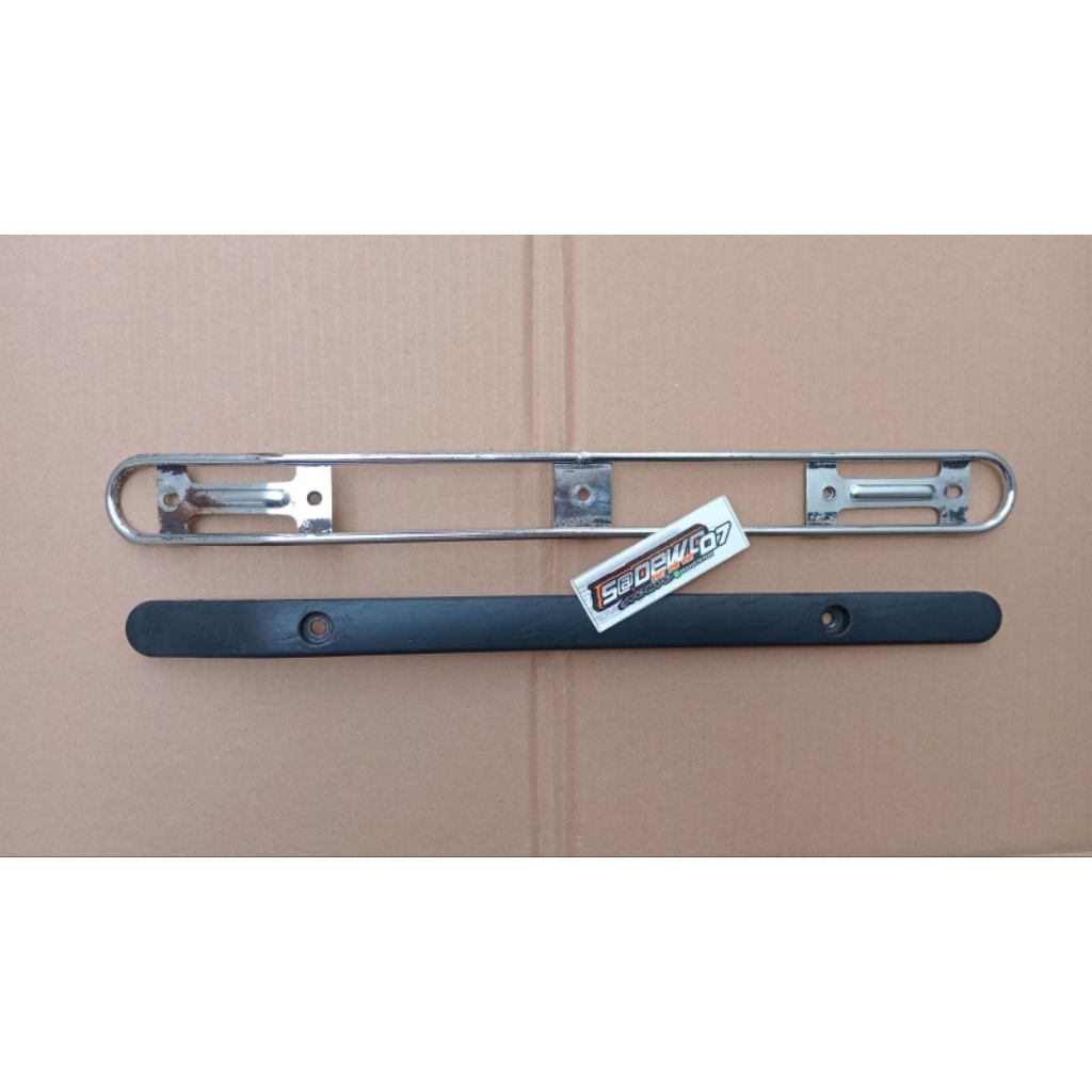 Tameng knalpot nouvo lele list besi & plastik ori copotan