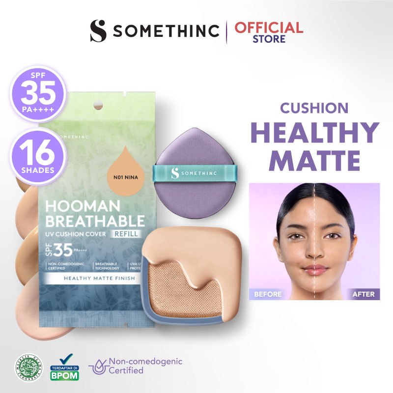 SOMETHINC (REFILL) Hooman Breathable UV Cushion Cover SPF35 PA++++ -  Cushion Dengan Skin Matte Fini