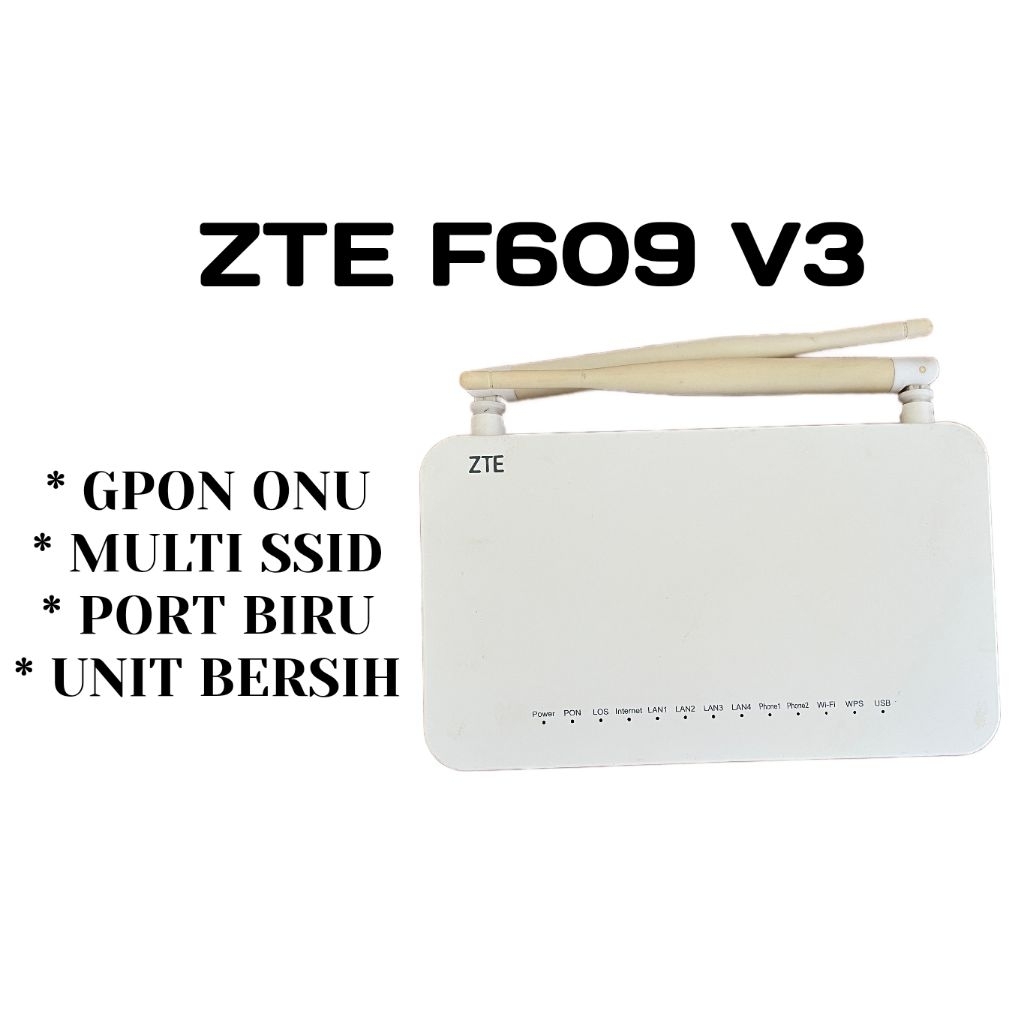 Modem Router ZTE F609 V3 GPON ONU Port Biru Wifi Stabil