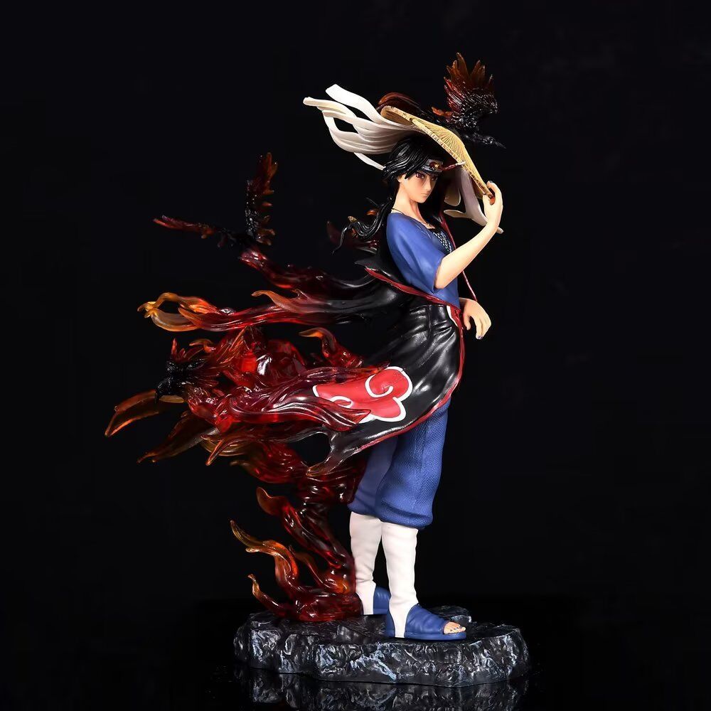 Naruto Shippuden Uchiha Itachi Figure Akatsuki Flame Crows Action Figure 30cm