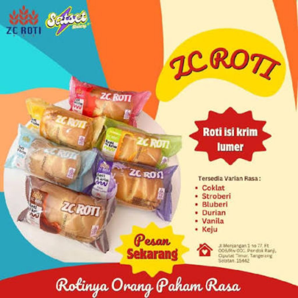 ZC Roti Roti Gulung Isi Krim Lumer All Variant 60g 1 Pcs