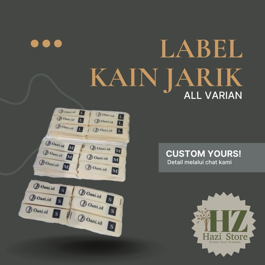 Piterban Kain Premium, Custom Produk anda Free Design, Label Kain Jarik Label Kain Hangtag Baju berb