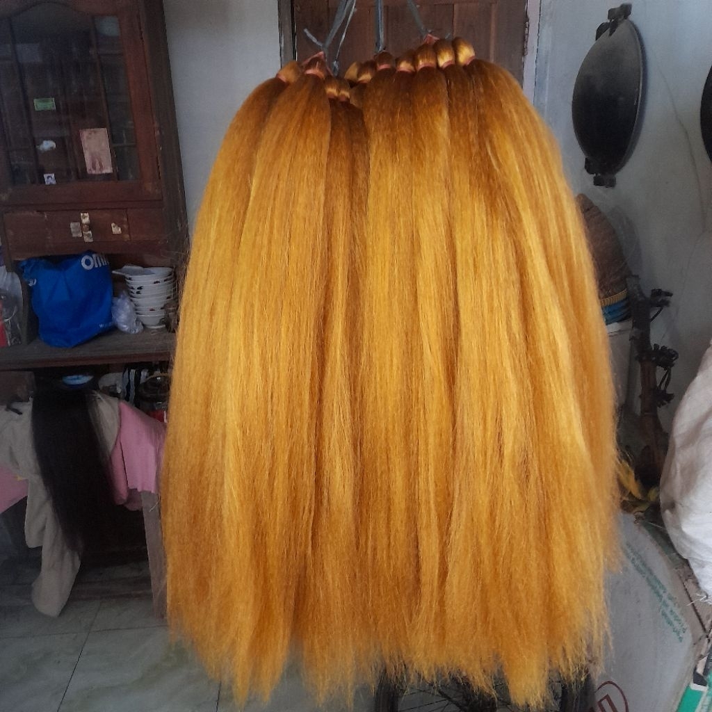 rambut sambung cemara,cemoro panjang 80cm warna coklat