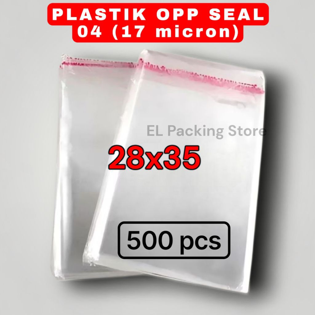 PLASTIK OPP 28X35 TEBAL 04 17 MICRON  - PLASTIK OPP SEAL DOUBLE PRESS - OPP BUNGKUS BAJU