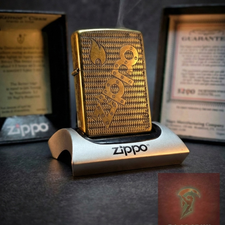 ZIPPO LOGO FLAME BOLT "Armour Case"