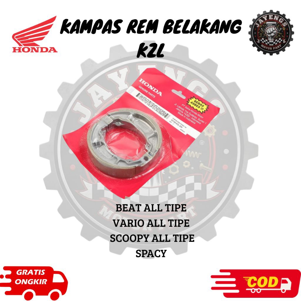 kampas rem honda beat Kampas Rem Tromol Belakang Honda Beat KZL original jayeng part